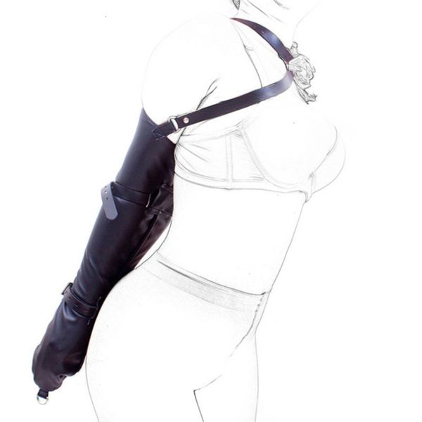 skirt intert lace up compulsory anti arm glov imprison female slave handcuffs leather underwear binding cloth, Black;white